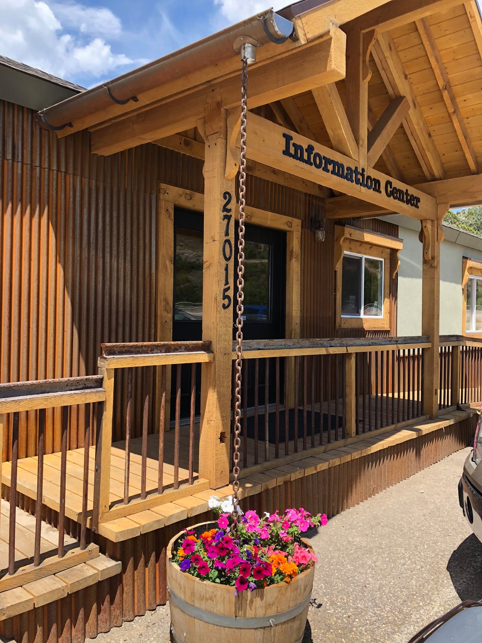 Timber entry and corrugated metal exterior detail